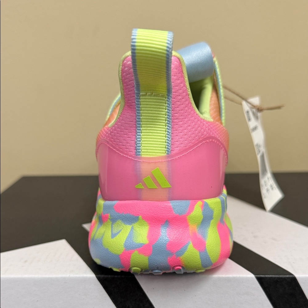 Adidas Lite Racer Adapt 7.0K Kids Pastel Rainbow Sneakers Sz 4 Big Kids NIB - Picture 3 of 7